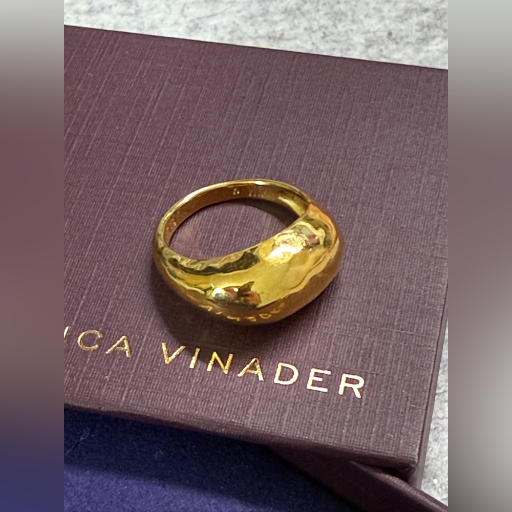 Monica Vinader 18k gold Vermeil dome ring size I size 6